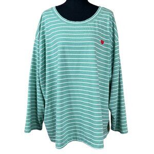 a new day Turquoise White Striped Long Sleeve T-Shirt Size 4X